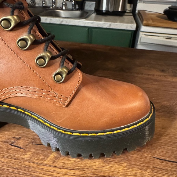 Dr. Martens Cognac Leather Combat Boots - Picture 5 of 10
